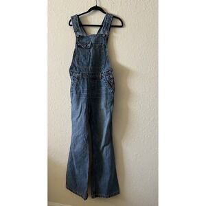 Y2K Vintage Silver Jeans Women 7 33 Overalls Bib 90s  Flare Whiskered Juniors